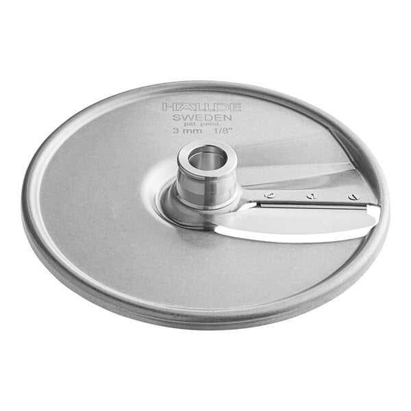 A Hobart stainless steel slicing plate with a circular blade.