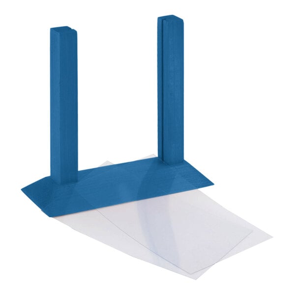 Menu Solutions WPF4S-A 4" x 6" True Blue Wood Table Tent - 2/Pack