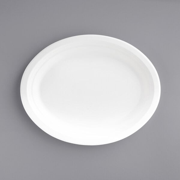 Compostable Oval Paper Plates, 12.5 Inch Sugarcane Dinner Plates