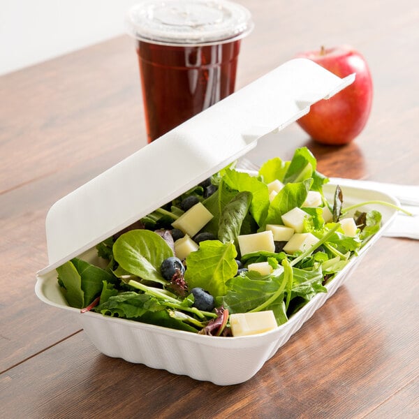 Salad in a bagasse container