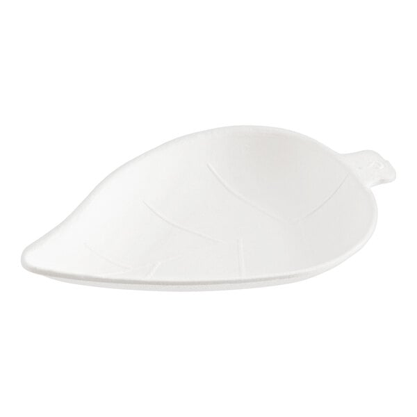 EcoChoice 3 3/4" Compostable White Plant Fiber Leaf Appetizer Dish - 25/Pack