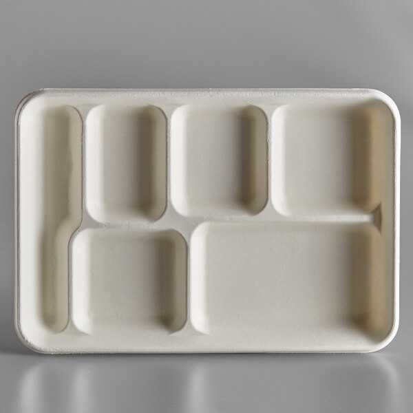 Conserveware Sugarcane Lunch Tray 6 Compartment - 12.7″ x 8.7