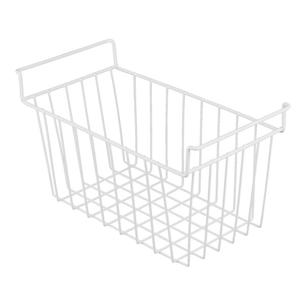 An Avantco white wire hanging basket.