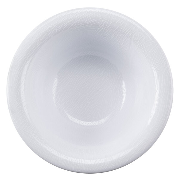 A GET textured white melamine bowl.