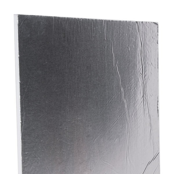 A close-up of a silver square.