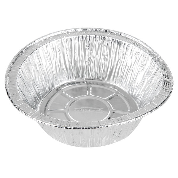 Durable 5 3/4" Deep Aluminum Foil Pot Pie Pan Baking Tin w/Clear Dome Lid 50/PK 