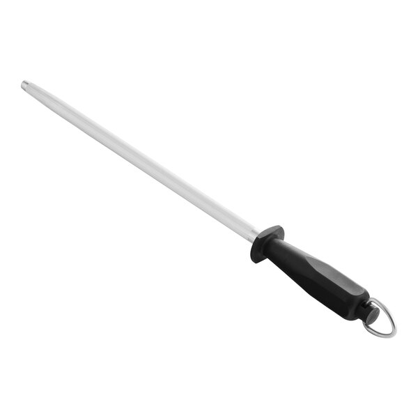 Dexter-Russell 12" Round Regular Cut Knife Sharpening Steel with Black Plastic Handle 30505