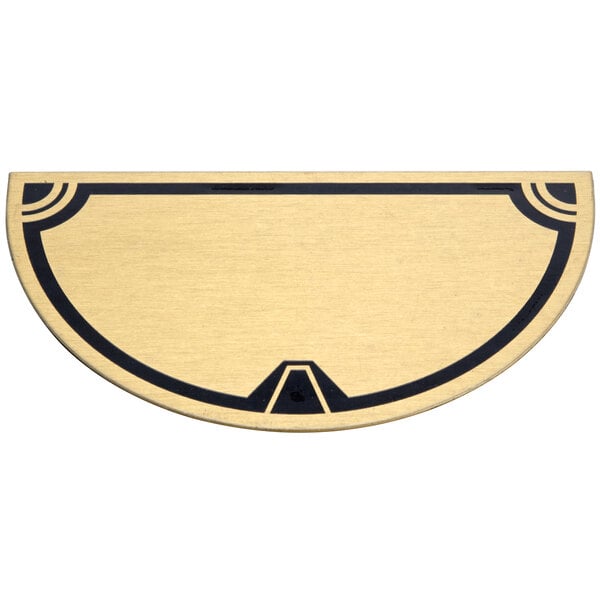 A gold and black brass plaque for a Cambro insulated beverage dispenser.