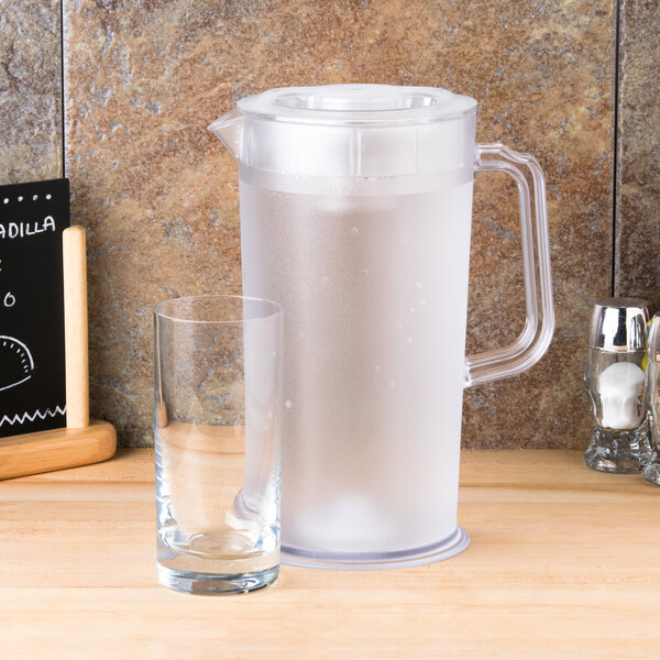 66 oz. Clear Texture Pitcher with Lid and Ice Core
