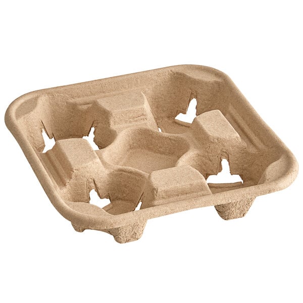 4 Cup Cardboard Holder Tray Hot Cold Drink Carrier Biodegradable Take Away Trays 