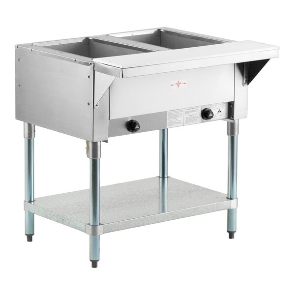 Advance Tabco HF-2G Liquid Propane Two Pan Powered Hot Food Table - Open Well