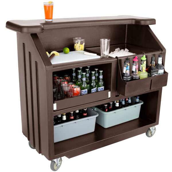 Cambro BAR540131 Cambar Dark Brown 54" Portable Bar with 5Bottle Speed