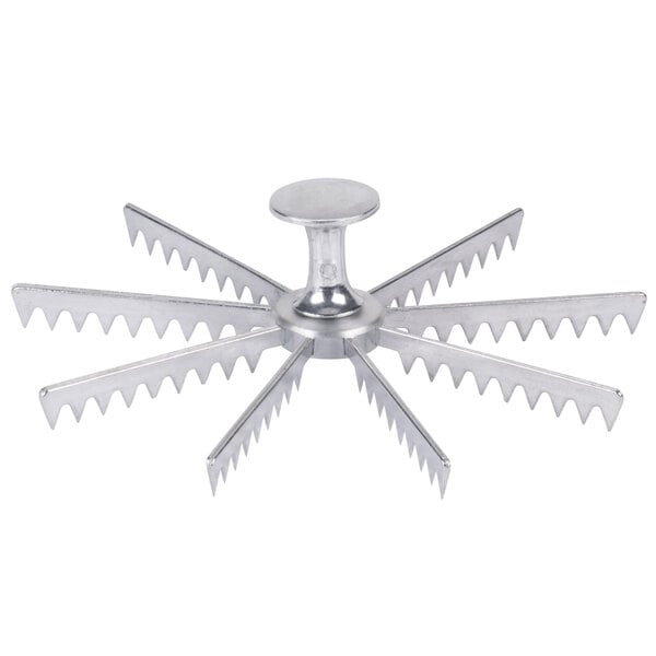An aluminum Thunder Group pie and cake marker with nine blades.