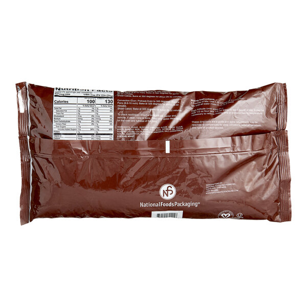 A brown bag of Chocolate Fudge Brownie Cake Mix on a white background.