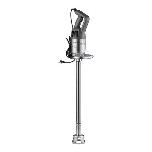 A Robot Coupe MP800 Turbo immersion blender with a silver and black handle.
