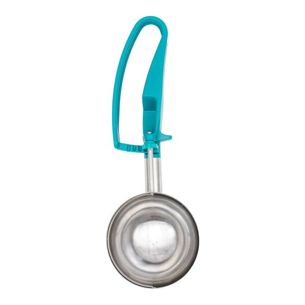 Vollrath 47389 Jacob's Pride® #5 Teal Squeeze Handle Disher - 6 oz.