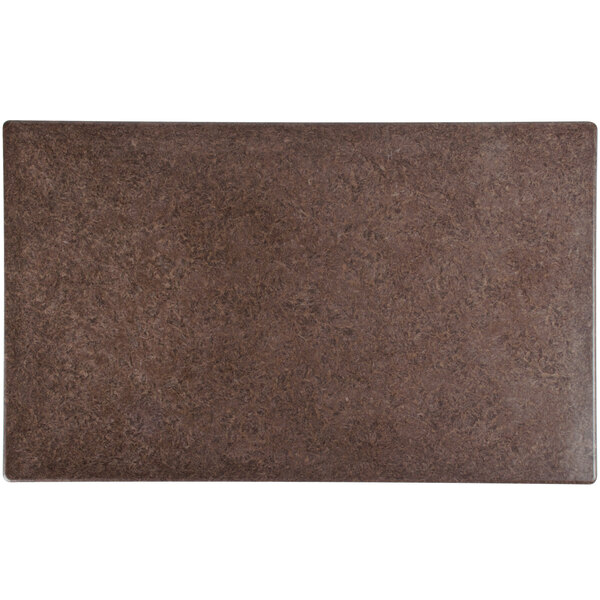 A Vollrath Miramar brown granite resin template on a brown surface with a white border.