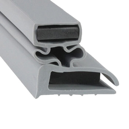 A close-up of a black rubber strip with two holes.