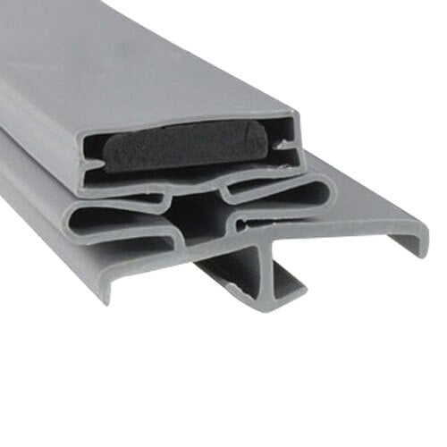 A close-up of a grey Hobart 3-sided magnetic door gasket with two holes.