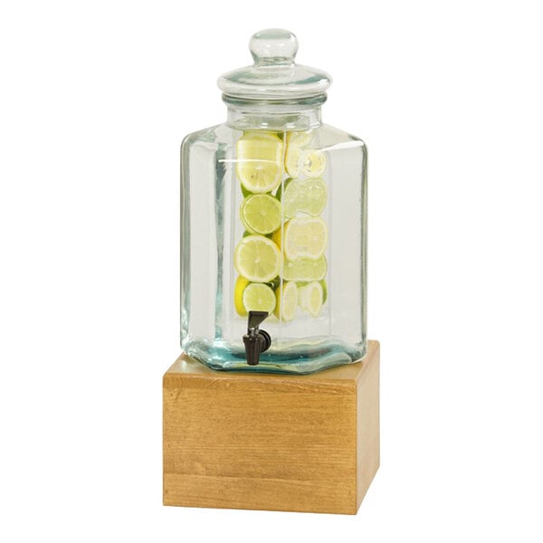 A large Lavex hotel or housekeeping cart with four shelves and yellow side bags.