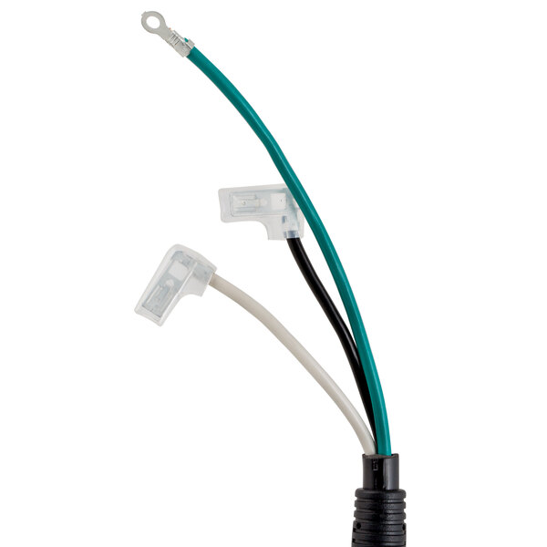 A Solwave 61" power cord with a green and white wire and connectors.