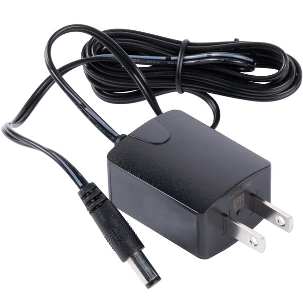 A black power cord with plug.