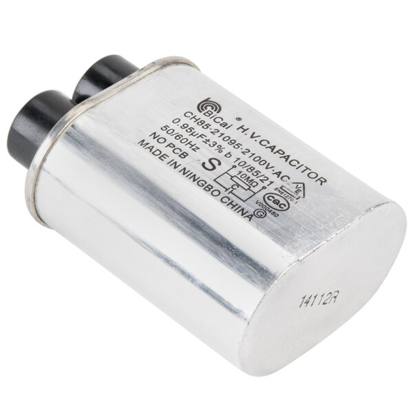 A Solwave capacitor with silver metal caps.