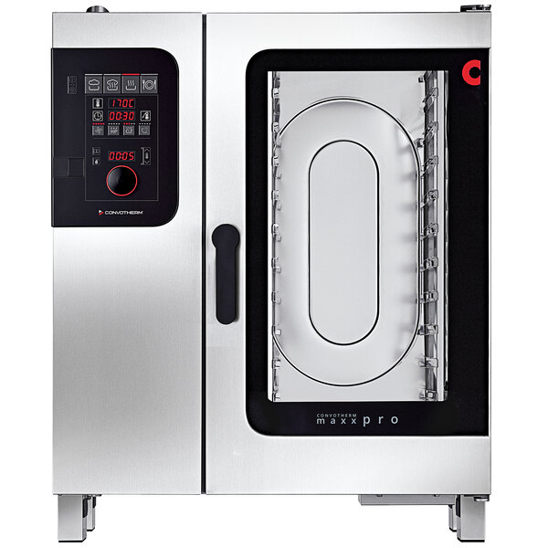 A Convotherm Maxx Pro stainless steel electric combi oven with easyDial controls and a digital display.