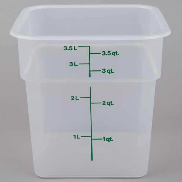 Cambro 4sfspp190 Camsquare 4 Qt. Translucent Food Storage Container 