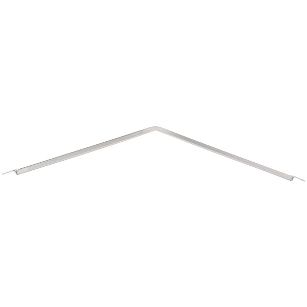 A white metal triangle-shaped holder for Avantco hot dog equipment covers.