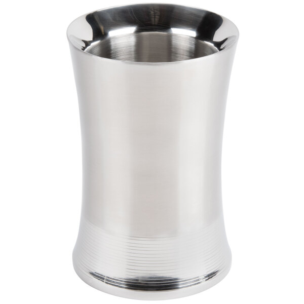 An American Metalcraft stainless steel wine chiller with a silver rim.