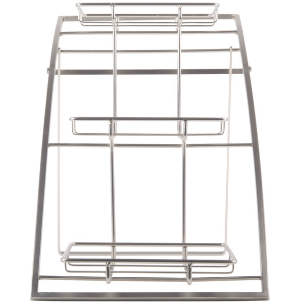 An American Metalcraft chrome folding three-tier display stand.