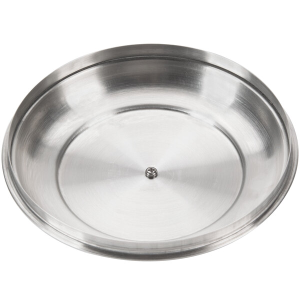 An American Metalcraft stainless steel lid with a hole in the center.