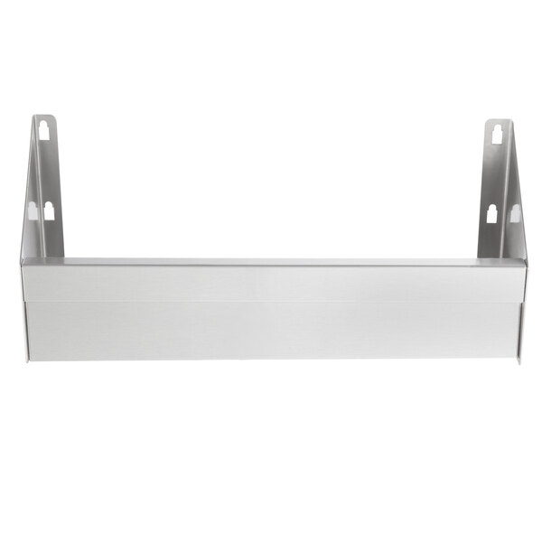 An Advance Tabco stainless steel speed rail shelf with holes.