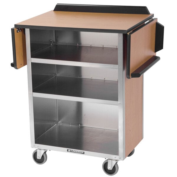 Lakeside 672 Stainless Steel Drop Leaf Beverage Service Cart With 3 Image Preview Main Picture