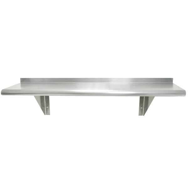 An Advance Tabco stainless steel wall shelf.