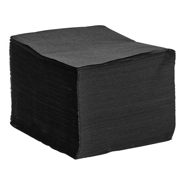 Choice Black 2-Ply Customizable Beverage / Cocktail Napkin - 1,000/Case