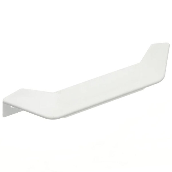 A white rectangular door handle with a screwdriver.