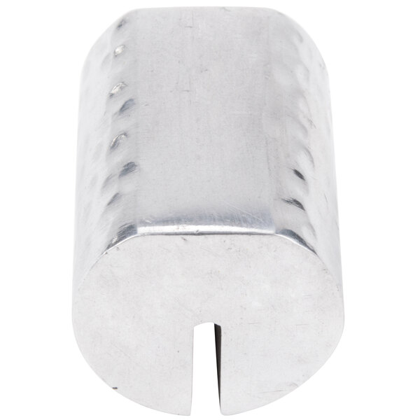 An American Metalcraft hammered aluminum cylinder with a silver metal knob.