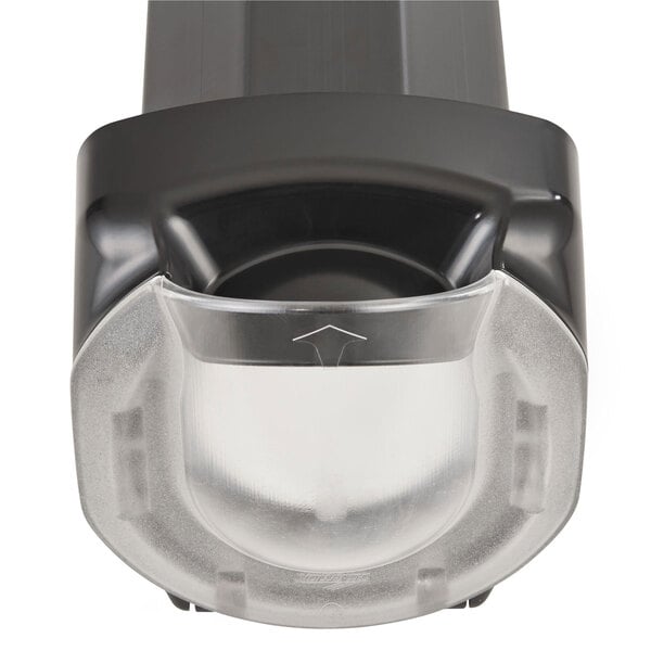 A close up of a Vollrath LidSaver in-counter lid dispenser.