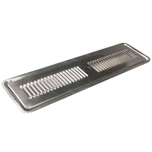 A metal True spill grate assembly with holes and a metal handle.