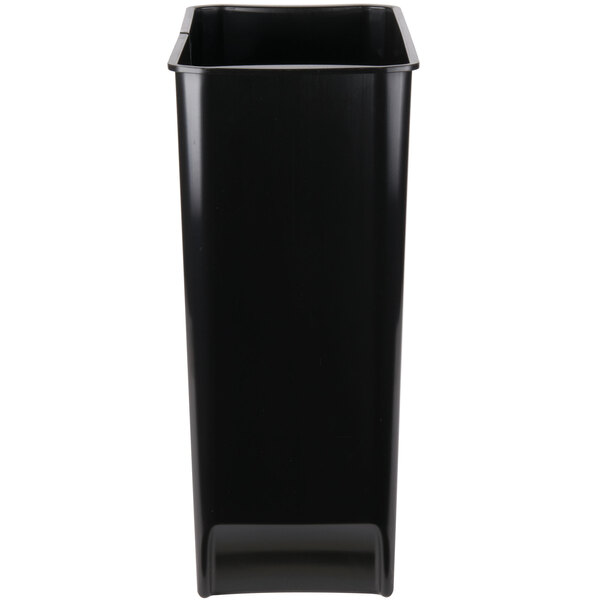 A black rectangular plastic liner for a Rubbermaid Slim Jim trash can.