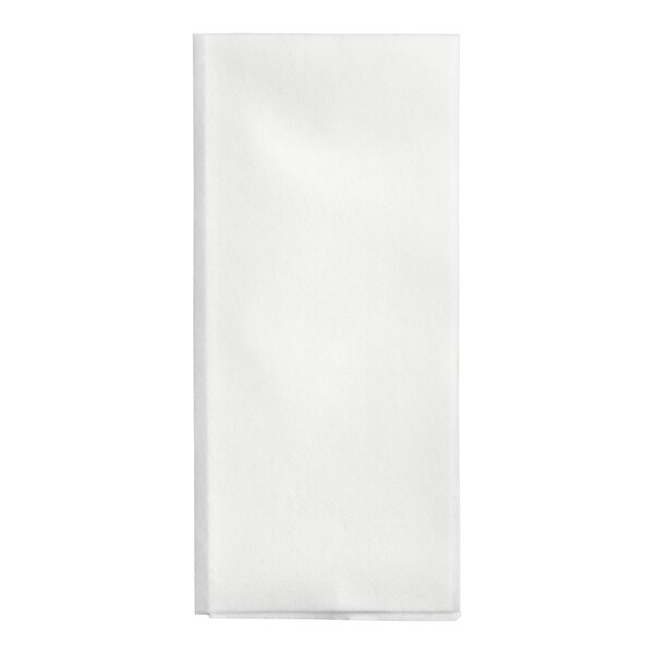 A white, linen-feel customizable guest towel folded in a 1/6 style.