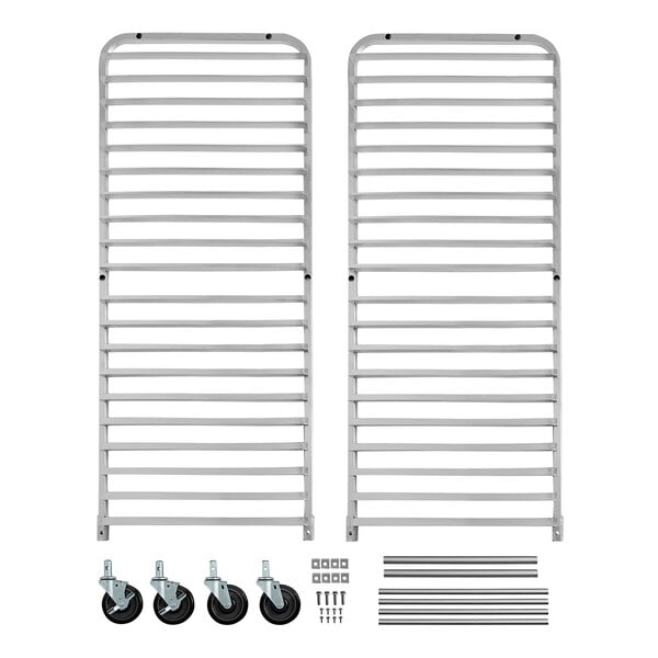 Regency 20 Pan End Load Bun / Sheet Pan Rack with Non-Marking Casters - Unassembled