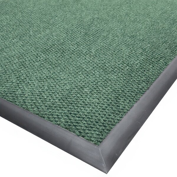 A sea green Cactus Mat Ultra-Berber carpet mat with a black border.