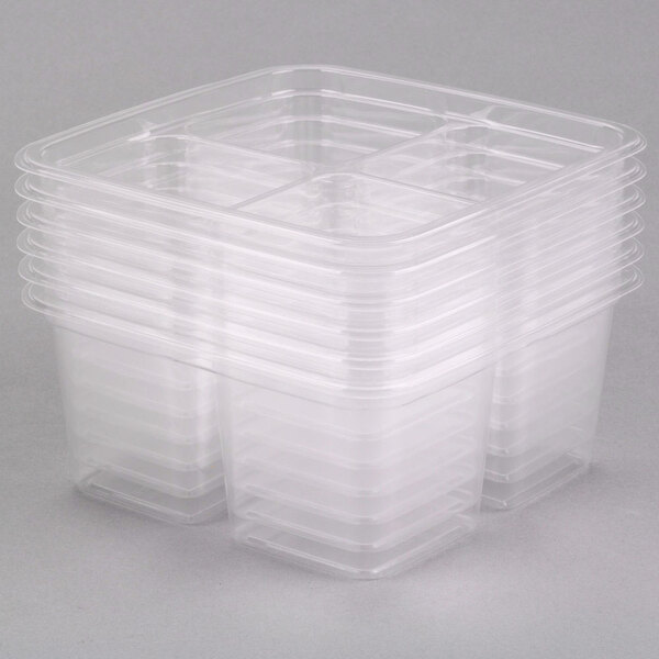 4 Compartment Divided Food Containers 50/Pack