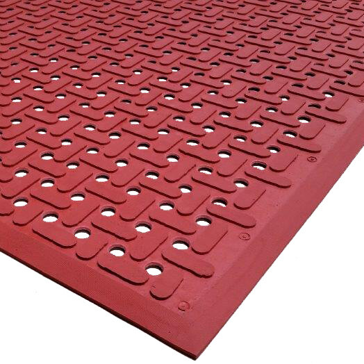 Cactus Mat 2540R10 VIP Guardian 3' x 10' Red GreaseProof AntiFatigue