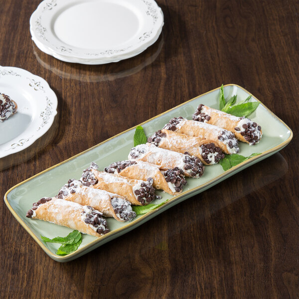 A TuxTrendz china tray with food on it.