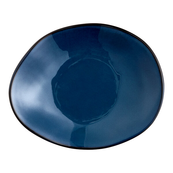Tuxton GAN-652 TuxTrendz Artisan Night Sky 9 3/4" x 12" Ellipse China Plate - 12/Case