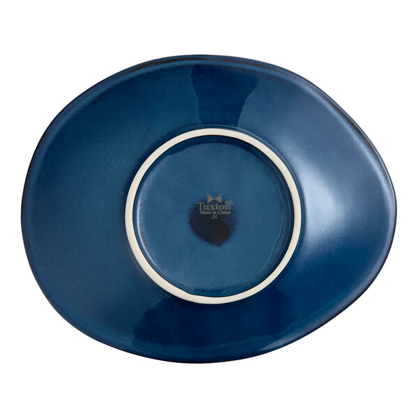 Tuxton GAN-652 TuxTrendz Artisan Night Sky 9 3/4" x 12" Ellipse China Plate - 12/Case